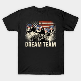 Mount Rushmore 4th Of July Funny Patriotic Presidents Team T-Shirt